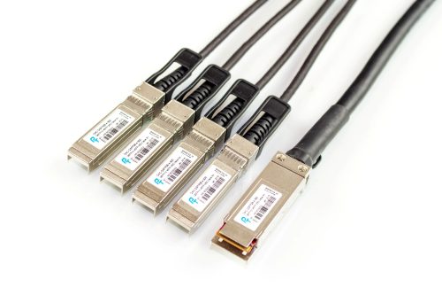 Direct Attach Copper (DAC) Cable – Rapide™ 100G QSFP28 to 4xSFP28 Breakout Passive Twinax Cable