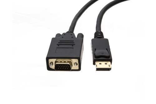 DisplayPort Male to VGA Male Cable, 28AWG, Black