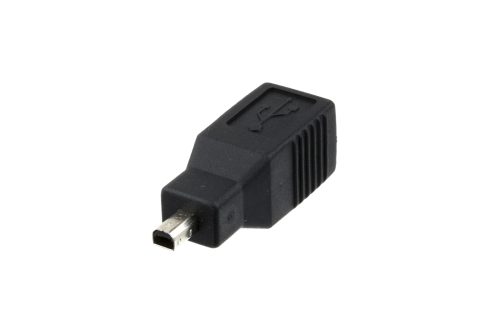 USB B Female to Mini 4P Male Adapter, Black
