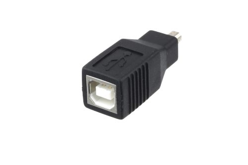 USB B Female to Mini 4P Male Adapter, Black - Image 2