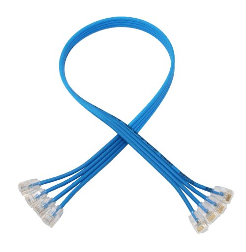 4X CAT6 28AWG Cables – FlexRibbon™ UTP Soft PVC With Mini Plugs and Boots - Image 4