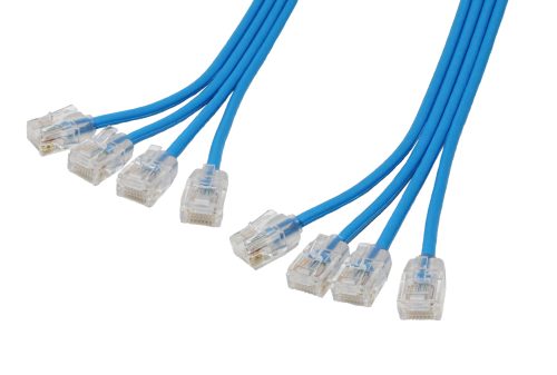 4X CAT6 28AWG Cables – FlexRibbon™ UTP Soft PVC With Mini Plugs and Boots
