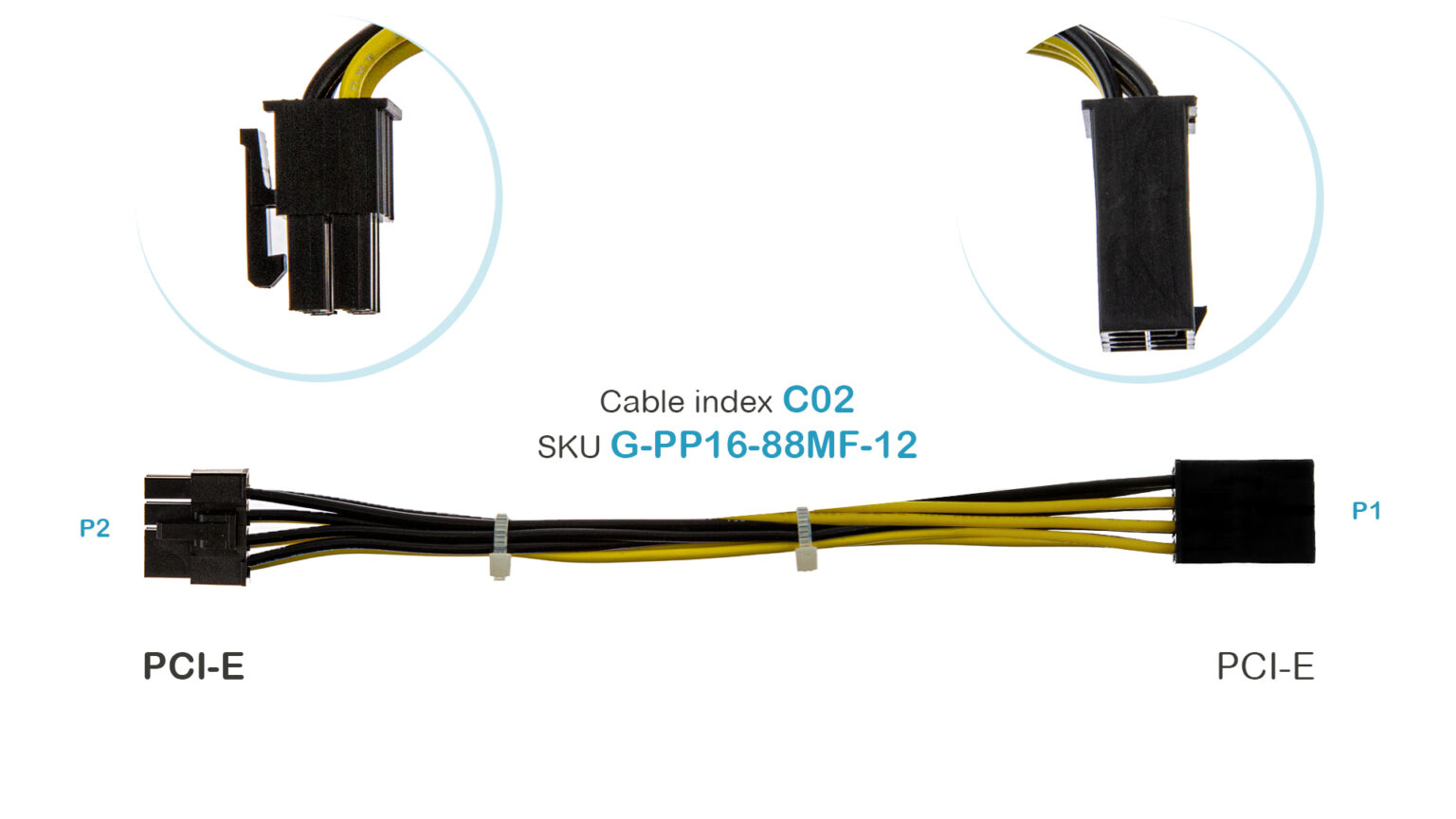 GPU Standard Power CablesEPS Female / PCI-E Male / Female to PCI-E Male ...
